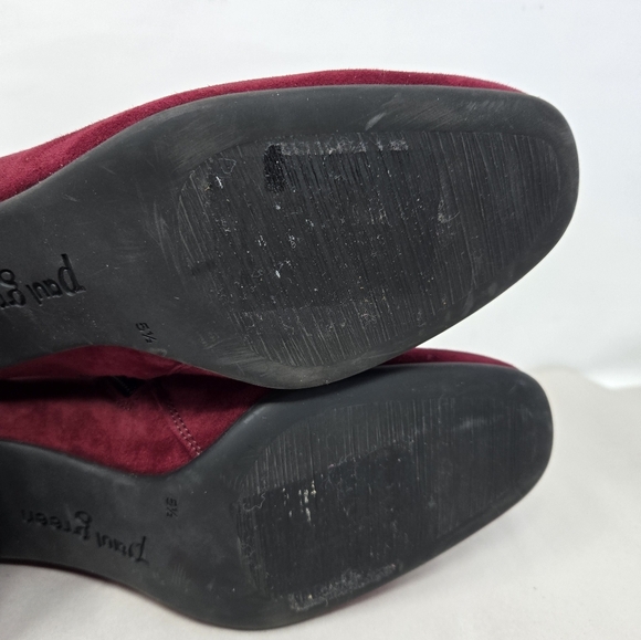 Paul Green Women's Suede Burgundy Ankle Boots Sz 5.5 =8 - Picture 7 of 16